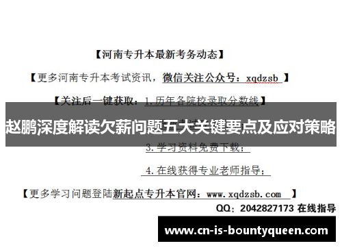赵鹏深度解读欠薪问题五大关键要点及应对策略 赵鹏深度解读欠薪问题五大关键要点及应对策略